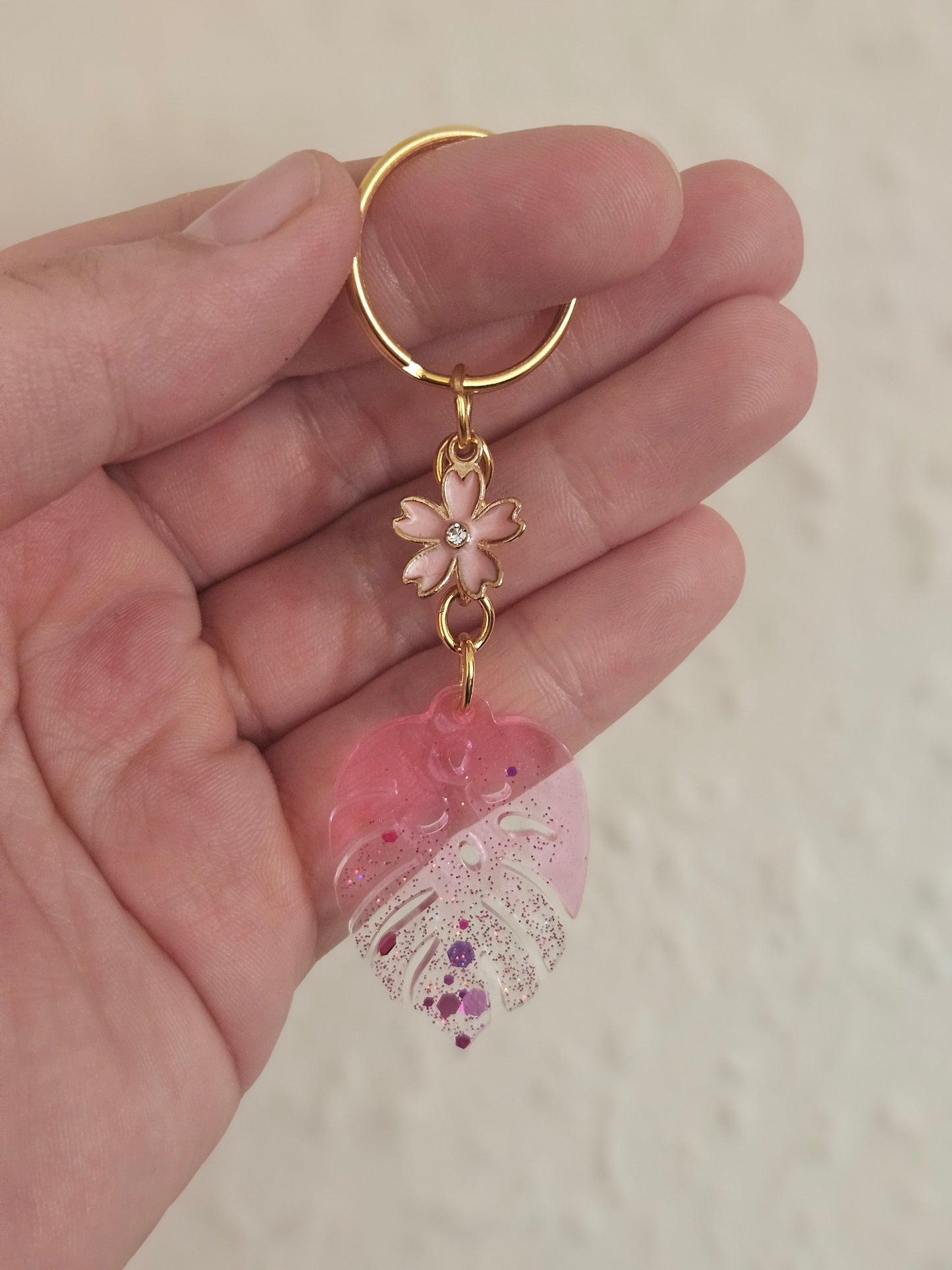 Monstera Keyring