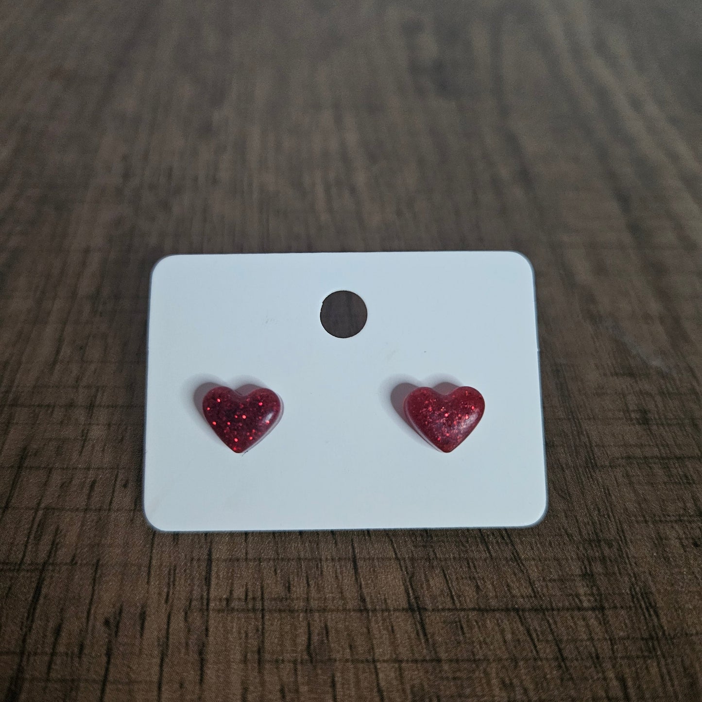Glitter Heart Stud Earrings