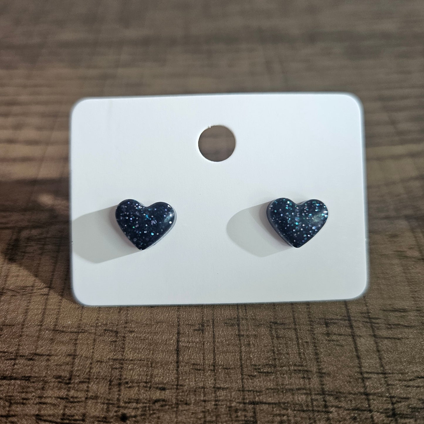 Glitter Heart Stud Earrings