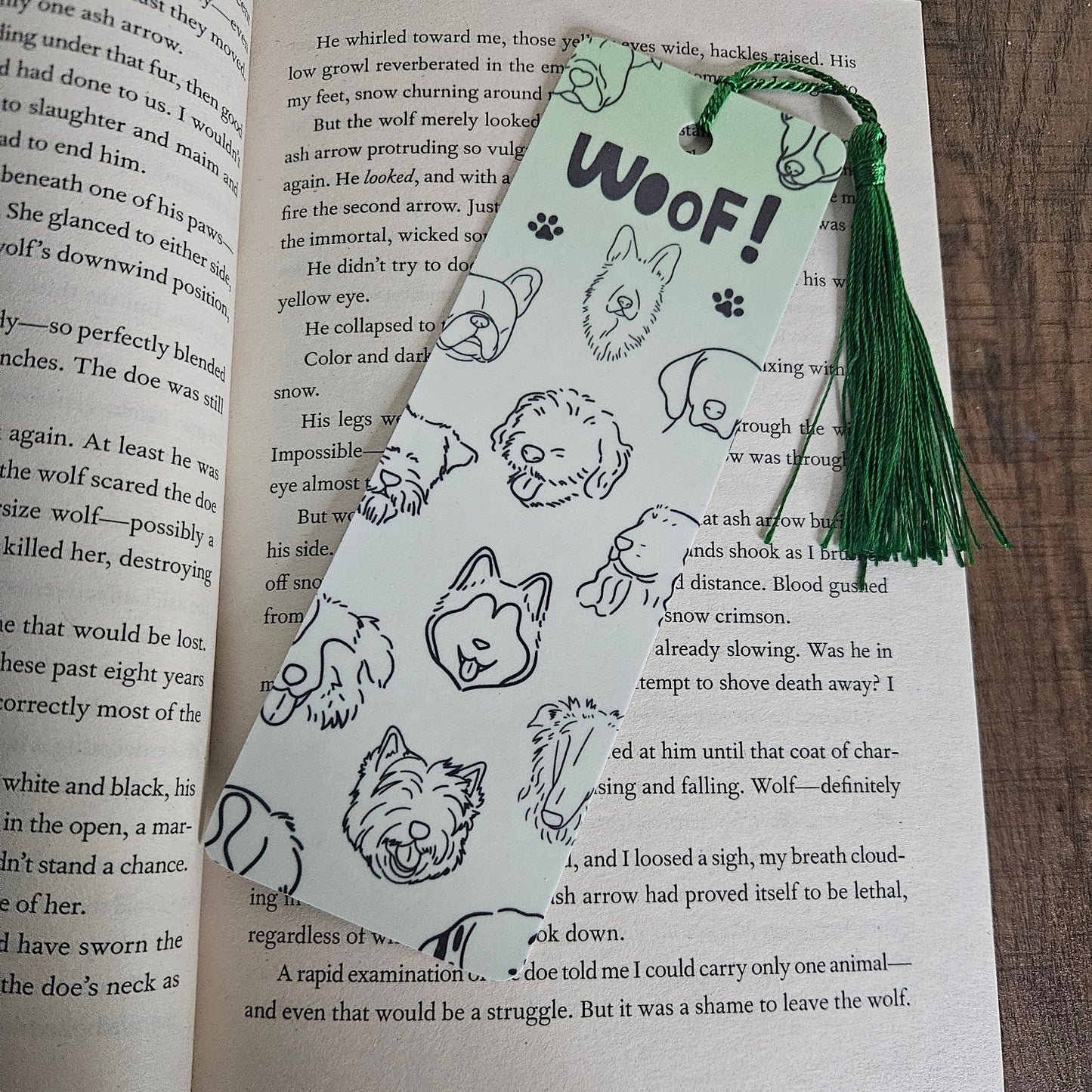 Dog "Woof" Bookmark