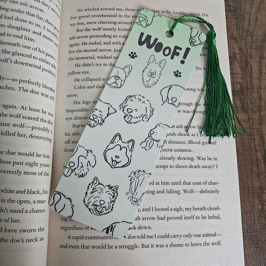 Dog "Woof" Bookmark