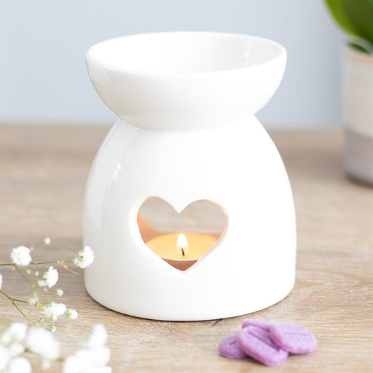 White Heart Cut-Out Wax Melt Burner