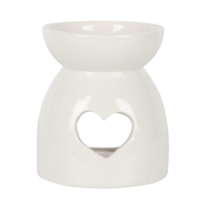 White Heart Cut-Out Wax Melt Burner